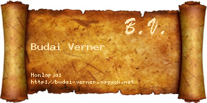 Budai Verner névjegykártya